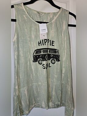 Yak & Yeti “Hippie Soul” Tank Top, Light Green Tie-dye Size Small BNWT